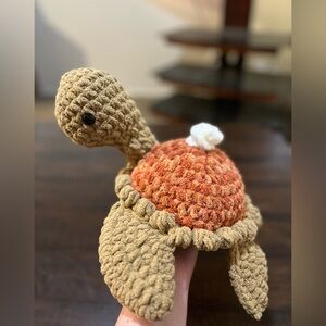Handmade Crochet Pumpkin Pie Turtle
